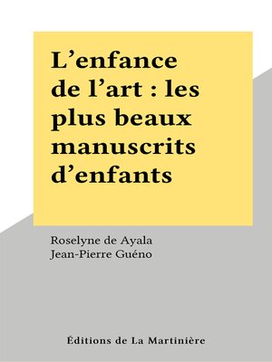cover image of L'enfance de l'art
